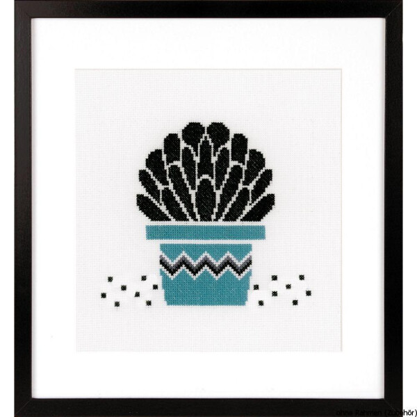 Paquete de bordado Vervaco patrón de conteo "Abstract cactus blue