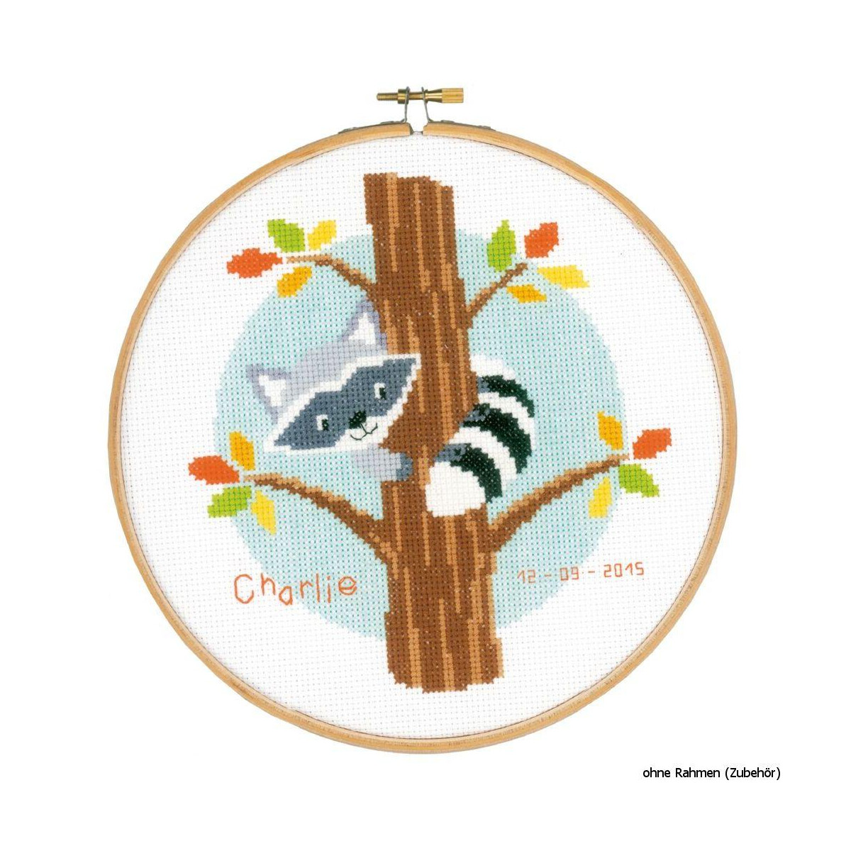 Vervaco Counted cross stitch kit Raccoon in tree, DIY