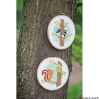 Vervaco borduurpakket met borduurraam Tellingpatroon "Wasbeer in een boom