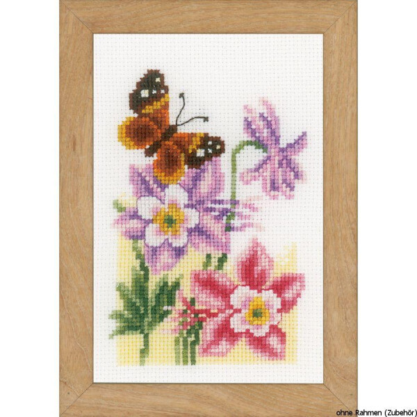 Vervaco Miniature counted cross stitch kit Butterflies kit of 3, DIY
