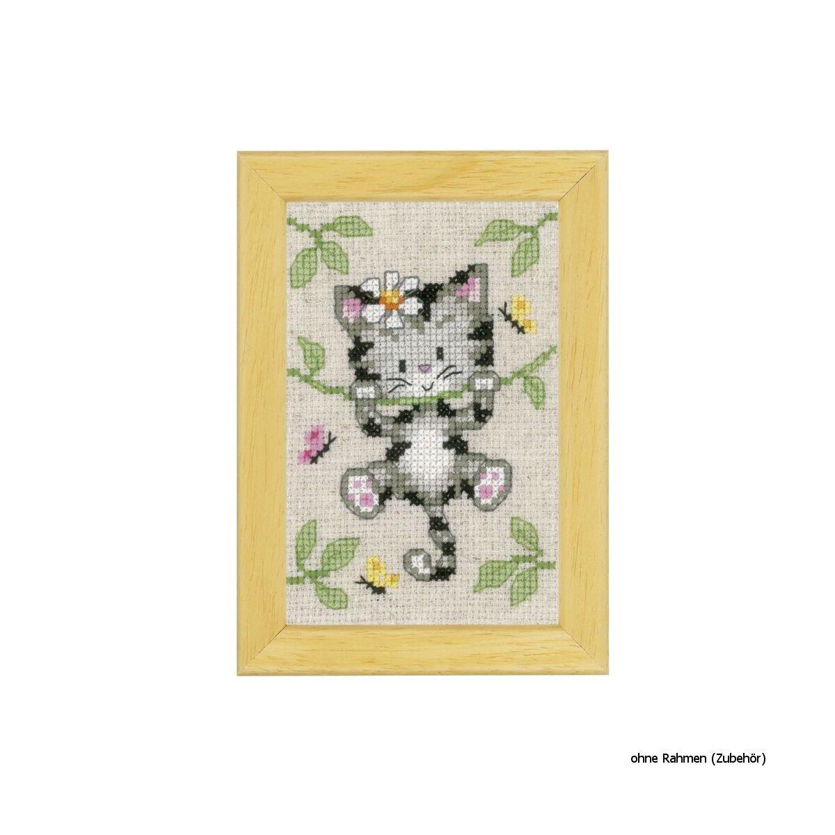 Миниатюры Vervaco "Кошки с цветами", набор из 3...