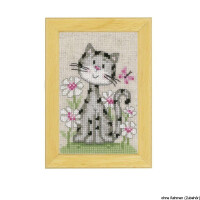 Vervaco miniature "gatti con fiori", set di 3, schema di conteggio