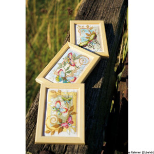 Auslaufmodell Vervaco Miniaturen "Schmetterlinge", 3er Set, Zählmuster