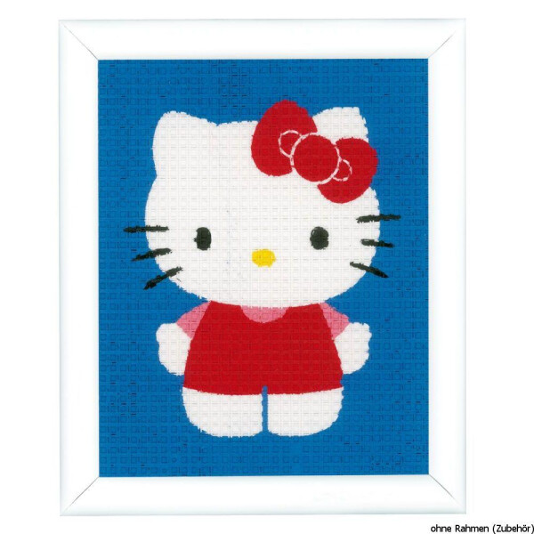 Vervaco Stickpackung "Hello Kitty", Stickbild vorgezeichnet