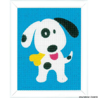 Auslaufmodell Vervaco Stickpackung "Lustiger Hund", Stickbild vorgezeichnet