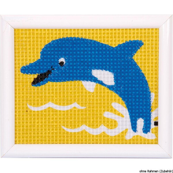 Vervaco borduurset "Dolphin", borduurmotief getekend