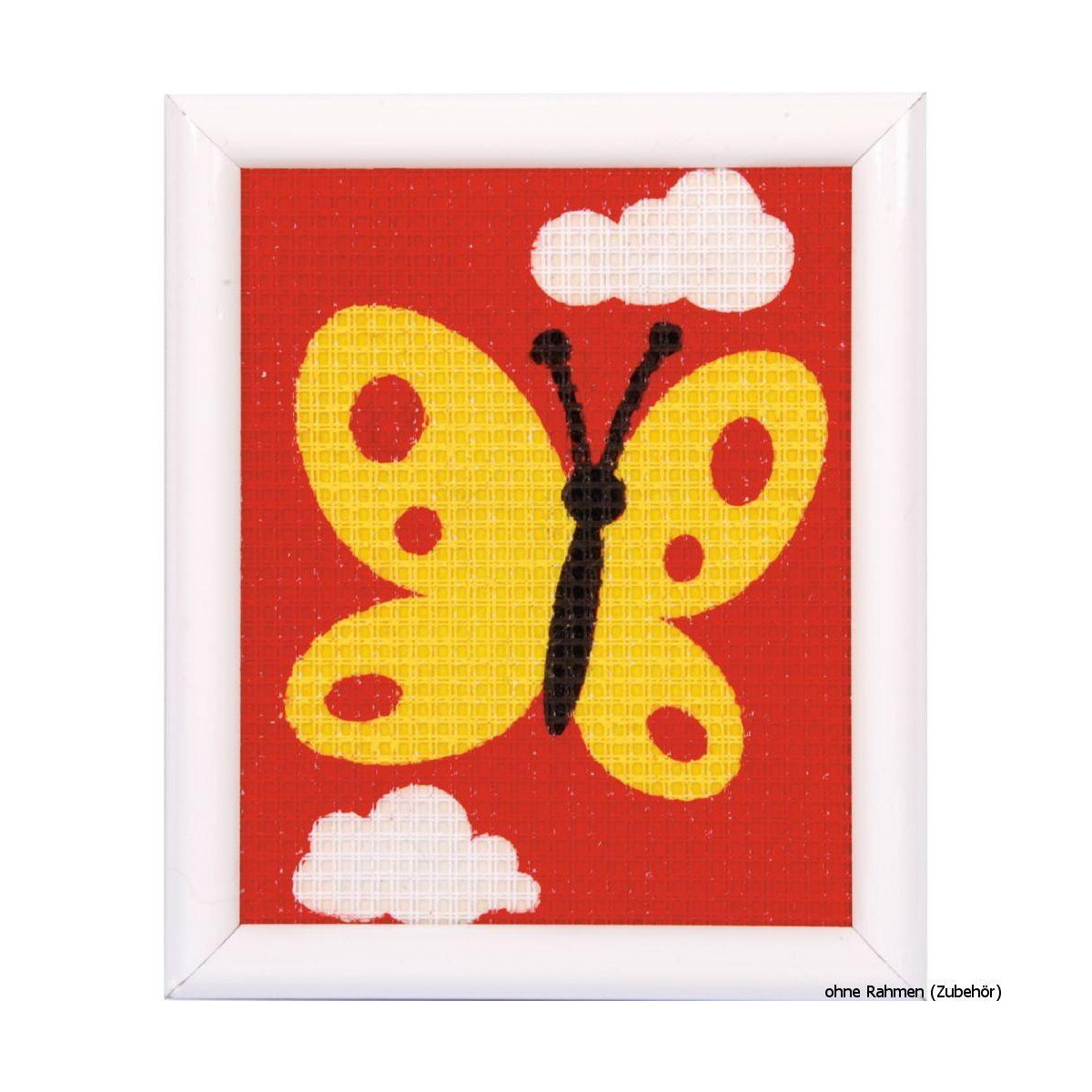 Vervaco stitch kit A yellow butterfly, stamped, DIY
