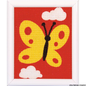 Vervaco stitch kit A yellow butterfly, stamped, DIY