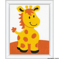 Pacchetto ricamo Vervaco "piccola giraffa", disegno di ricamo disegnato