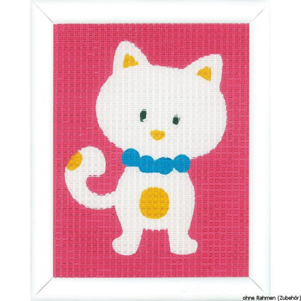 Vervaco paquet de broderie "Funny kitten", motif de broderie dessiné