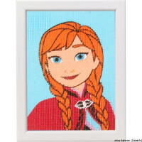 Auslaufmodell Vervaco Disney Stickpackung "Anna blau", Stickbild vorgezeichnet