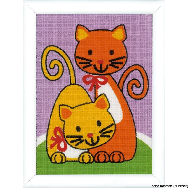 Vervaco cross stitch kit "playing cats", stamped, DIY