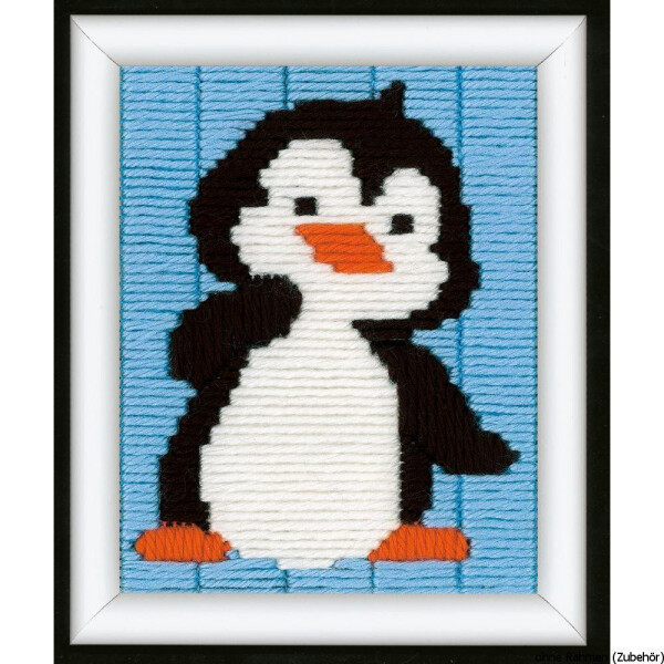 Vervaco stretchsteek borduurpakket "Little Penguin", borduurmotief getekend