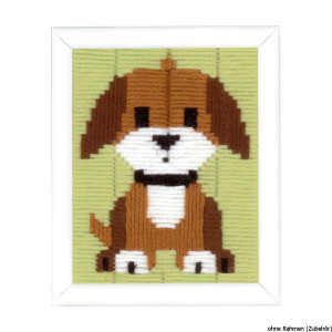 Vervaco Long stitch kit stamped Brown doggy, DIY