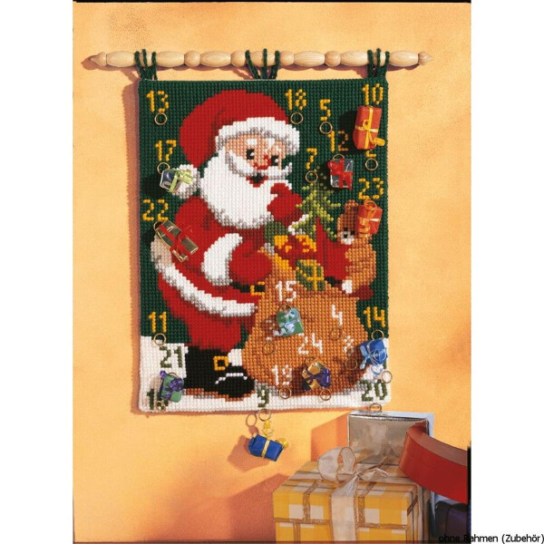 Vervaco stamped cross stitch wall hanging kit Santa Claus, DIY