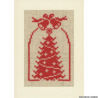 Tarjetas de felicitación Vervaco "Ciervo, vela, árbol de Navidad", set de 3, patrón de conteo