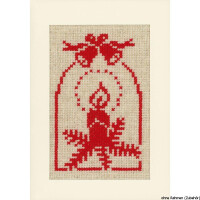Поздравительные открытки Vervaco "олень, свеча, елка", набор из 3 штук, счетный крест