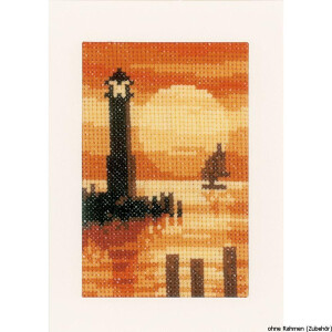 Vervaco Grußkarten "Sonnenuntergang", 3er Set, Zählmuster