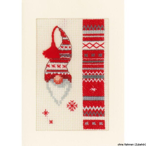 Vervaco Greeting card, counted stitch kit Christmas elf...
