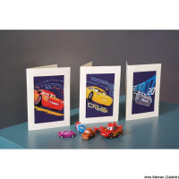 Cartes de voeux Vervaco Disney "Cars", jeu de 3, modèle de comptage