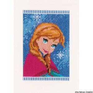 Vervaco Disney wenskaarten "Elsa, Olaf en Anna", set van 3, telpatroon