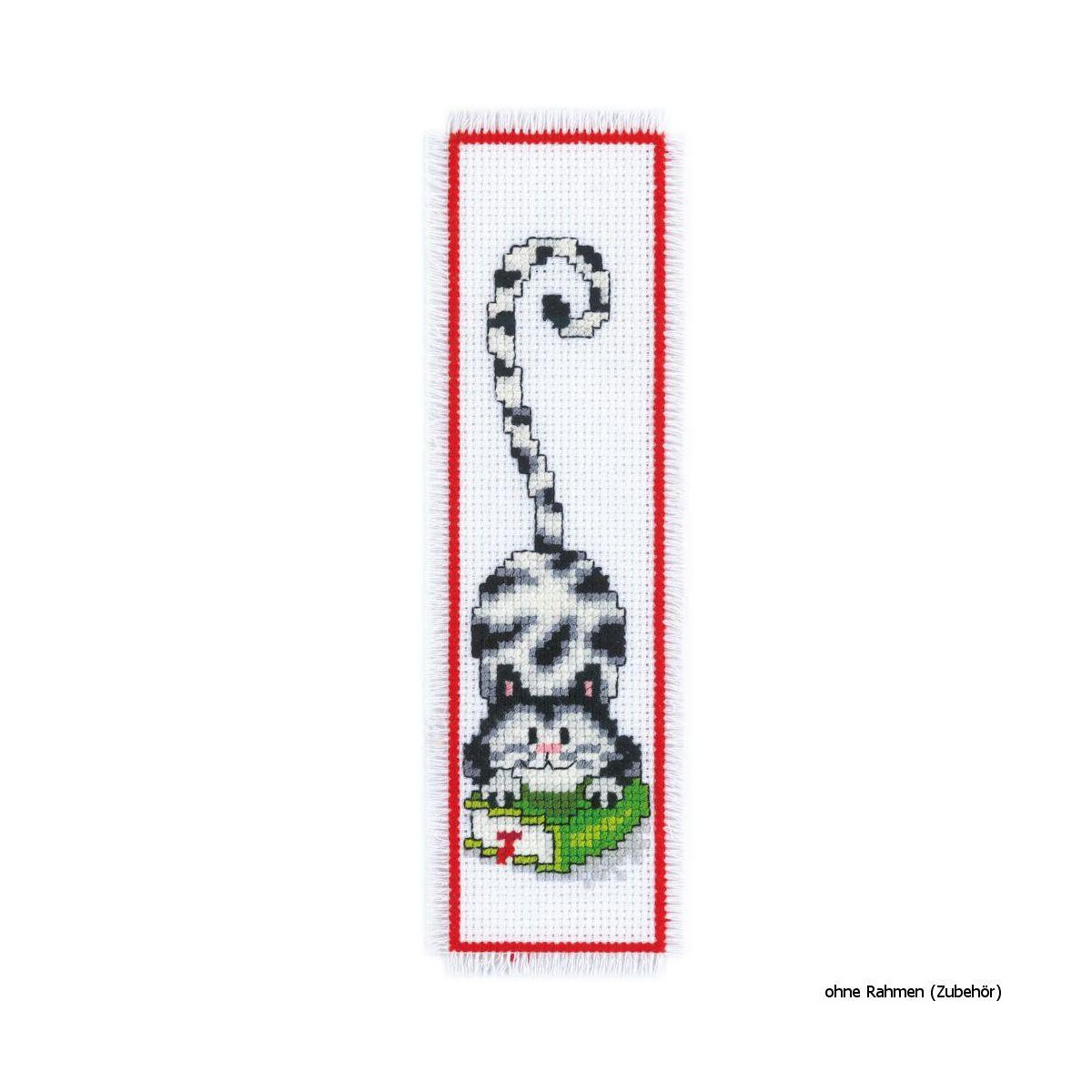 Vervaco Bookmark counted cross stitch kit Cat and book, DIY