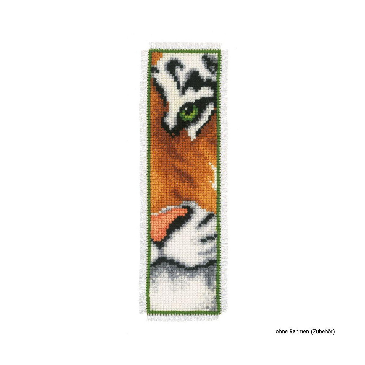 Vervaco Bookmark counted cross stitch kit Tiger, DIY