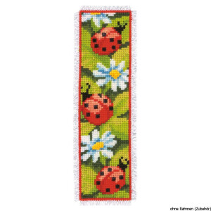 Vervaco Bookmark counted cross stitch kit Ladybird, DIY