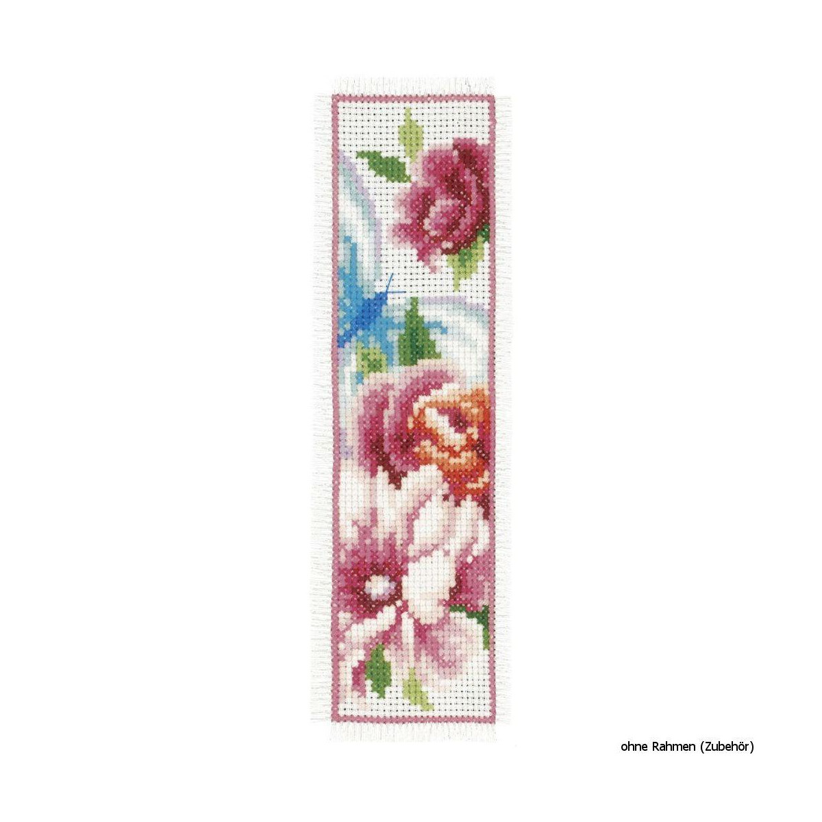 Vervaco Bookmark counted cross stitch kit Flowers and...