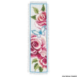 Vervaco Bookmark counted cross stitch kit Flowers and...