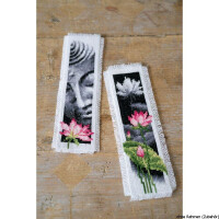 Vervaco Bookmark counted cross stitch kit Lotus & Buddha kit of 2, DIY