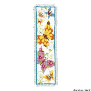 Vervaco Bookmark counted cross stitch kit Butterflies...