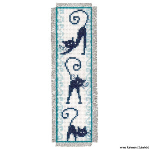 Vervaco Bookmark counted cross stitch kits Cheerful Cats kit of 2, DIY