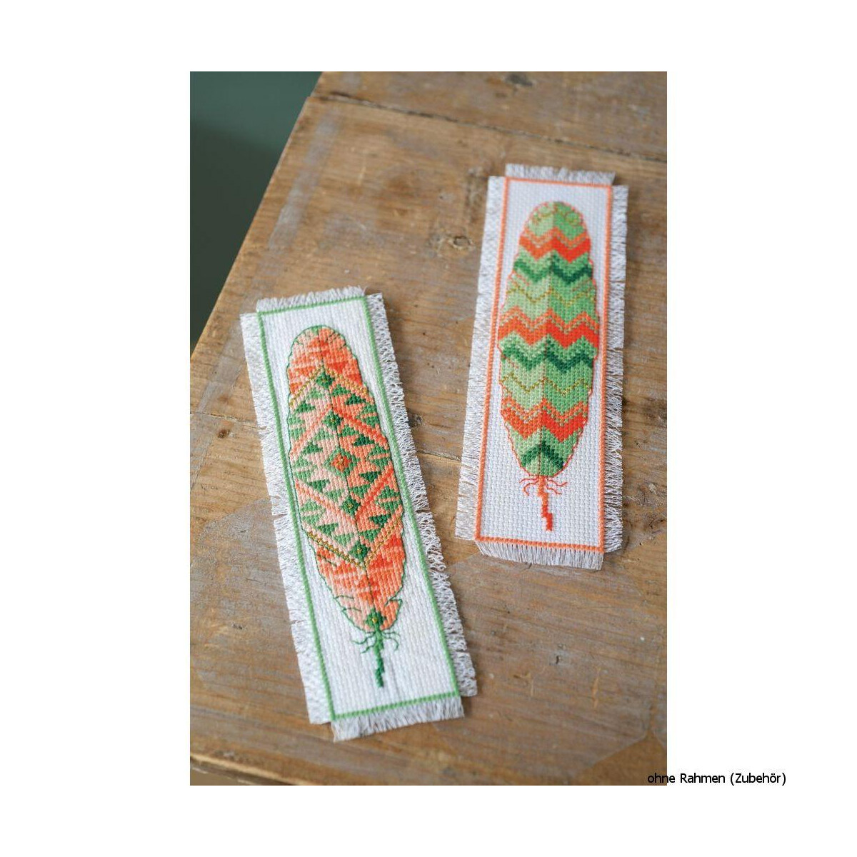 Vervaco Bookmark counted cross stitch kit Feathers kit of...