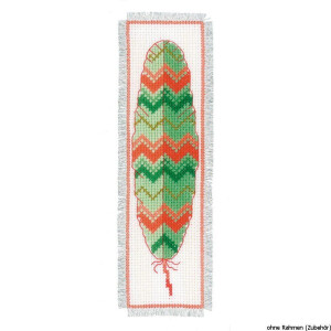 Vervaco Bookmark counted cross stitch kit Feathers kit of...