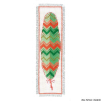 Vervaco Bookmark counted cross stitch kit Feathers kit of 2, DIY