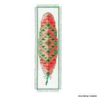 Vervaco Bookmark counted cross stitch kit Feathers kit of 2, DIY