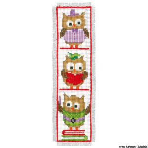 Vervaco Bookmark counted cross stitch kit Clever owls kit of 2, DIY