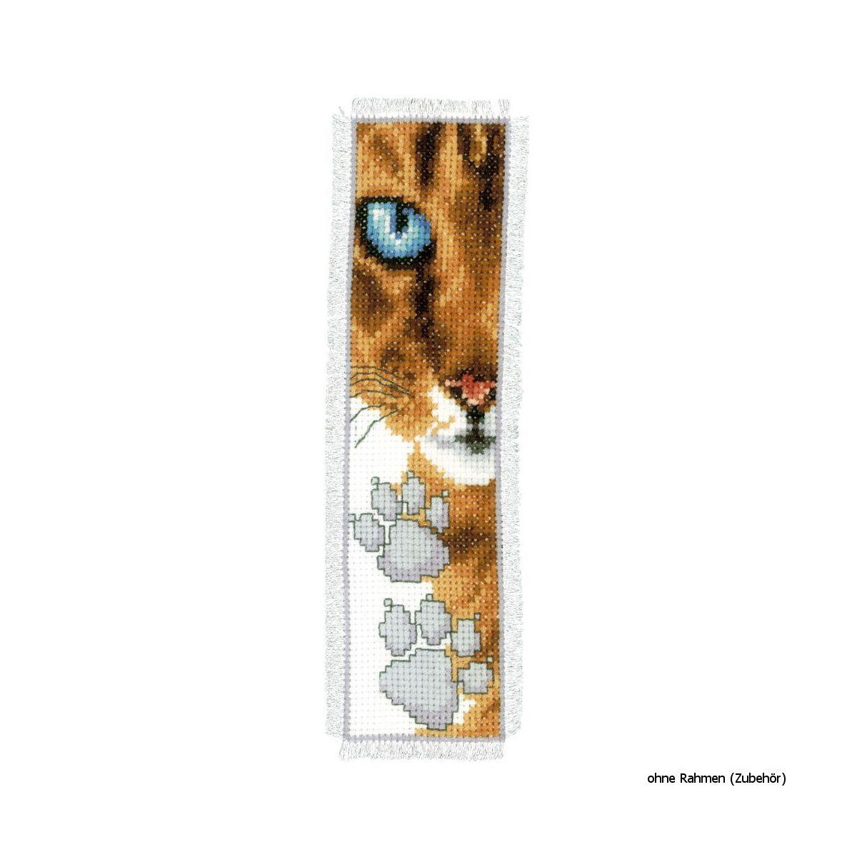 Vervaco Bookmark counted cross stitch kit Cat, DIY