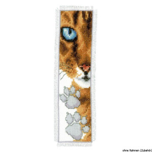 Vervaco Bookmark counted cross stitch kit Cat, DIY
