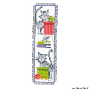 Vervaco Bookmark counted cross stitch kit Curious cats, DIY