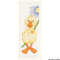 Закладка Vervaco "Утка с попкорном и цветком", счетный крест
