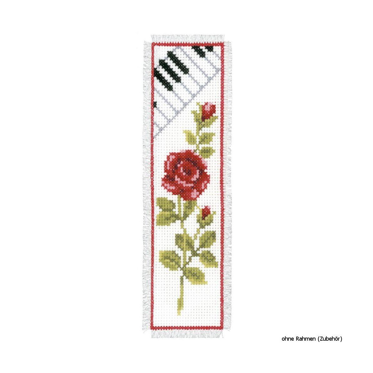 Закладка Vervaco "Роза с роялем", счетный крест