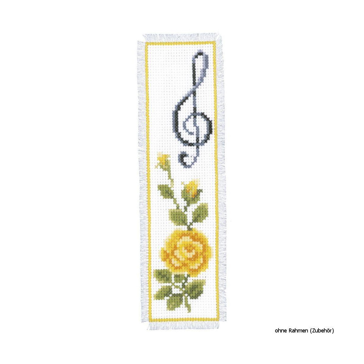 Vervaco Bookmark counted cross stitch kit Rose with...