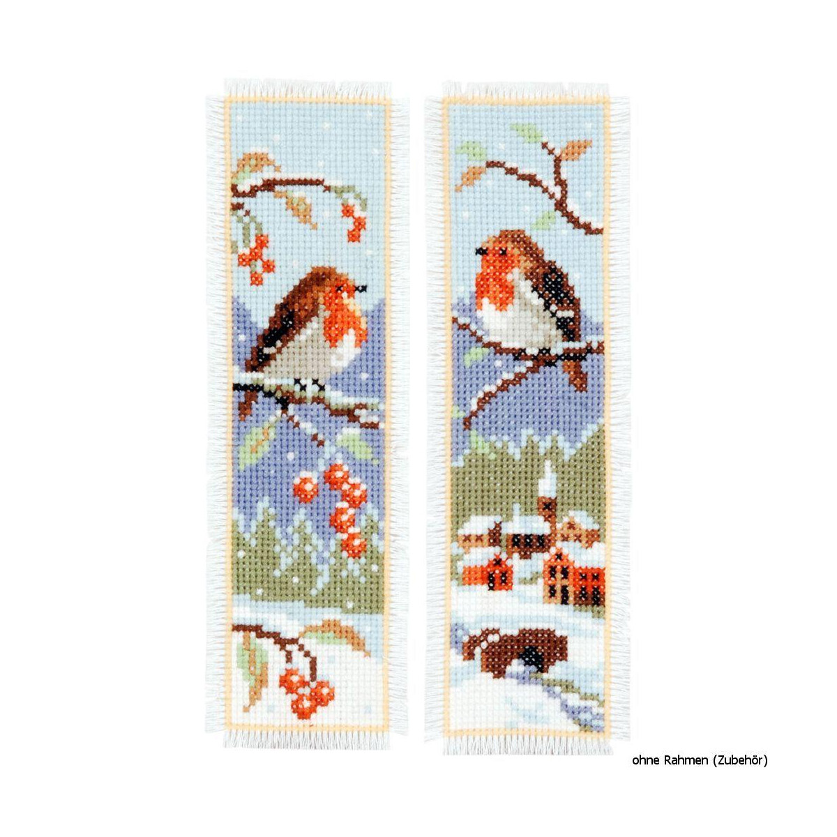 Vervaco Bookmark counted cross stitch kit Robins kit of...
