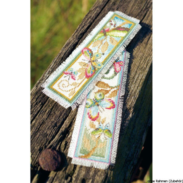 Vervaco Bookmark counted cross stitch kit Deco butterflies kit of 2, DIY