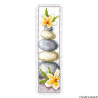 Vervaco Bookmark counted cross stitch kit Pebbles and petals, DIY