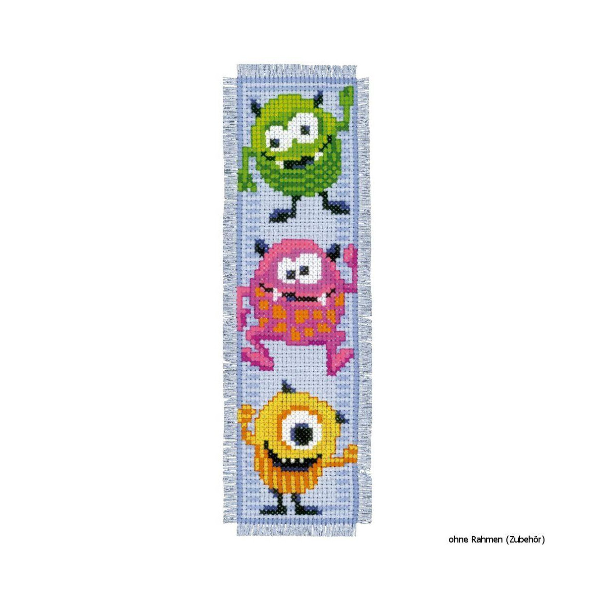 Vervaco Bookmark counted cross stitch kit Little monsters...