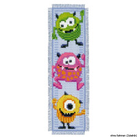 Vervaco Bookmark counted cross stitch kit Little monsters kit of 2, DIY