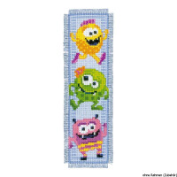 Vervaco Bookmark counted cross stitch kit Little monsters kit of 2, DIY